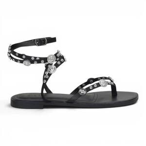 NEW LOVE RIO women's lindy gladiator flat sandals in black